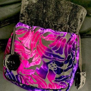 Purple, Black & Pink Drawstring Pouch